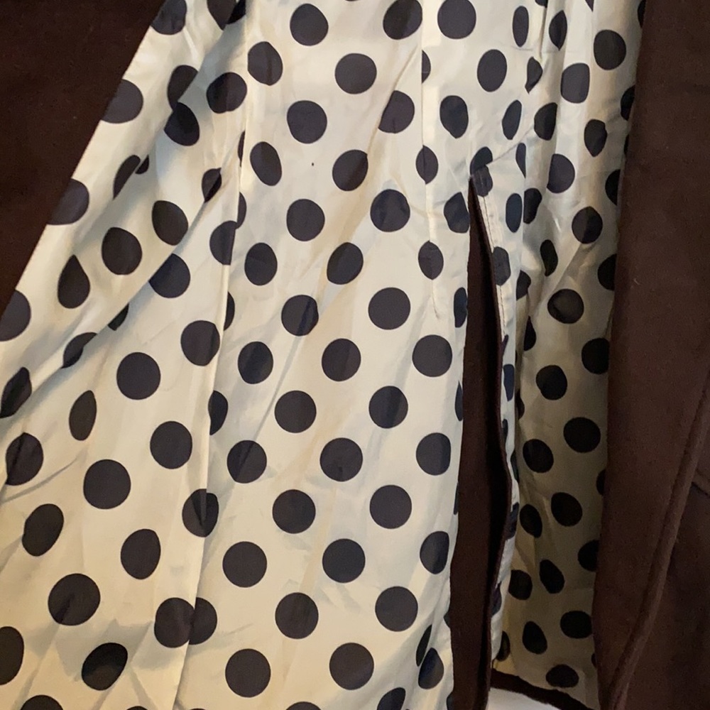 Wool Pea Coat with Polka Dog Lining - Picture 5 of 10